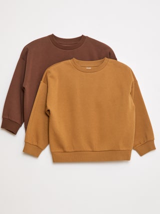 Lot de 2 sweats unis en molleton
