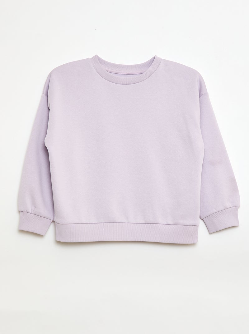 Lot de 2 sweats unis en molleton Violet - Kiabi