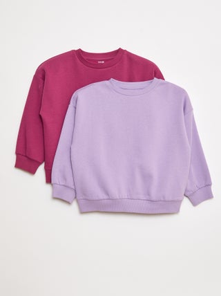 Lot de 2 sweats unis en molleton