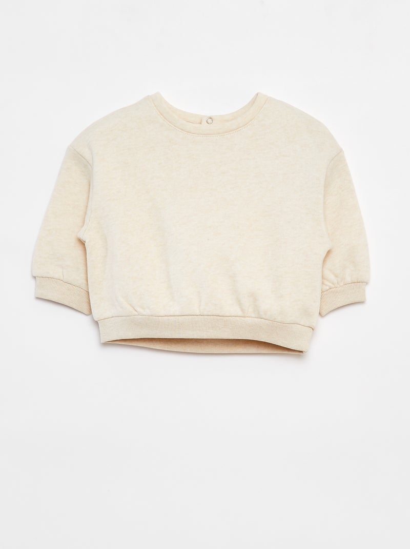 Lot de 2 sweats unis oversize Beige - Kiabi