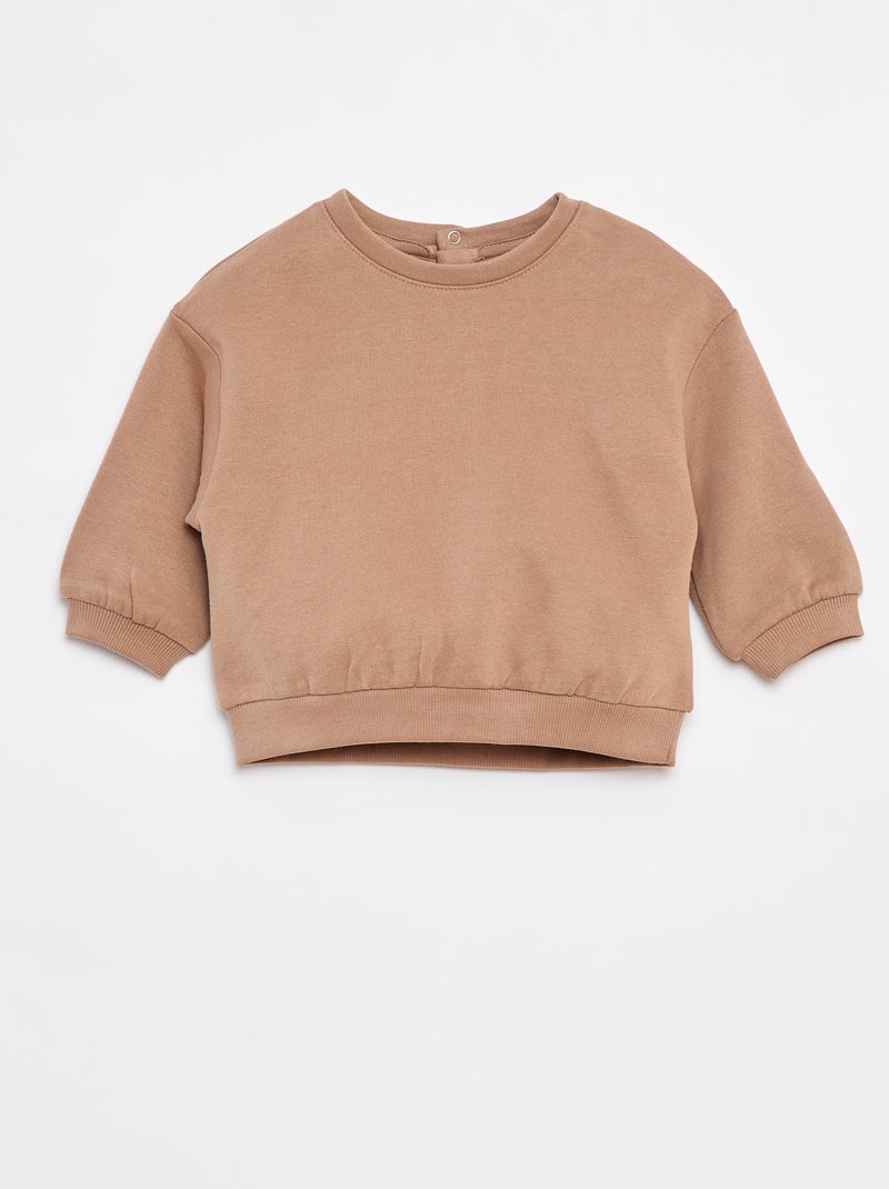 Lot de 2 sweats unis oversize Beige - Kiabi
