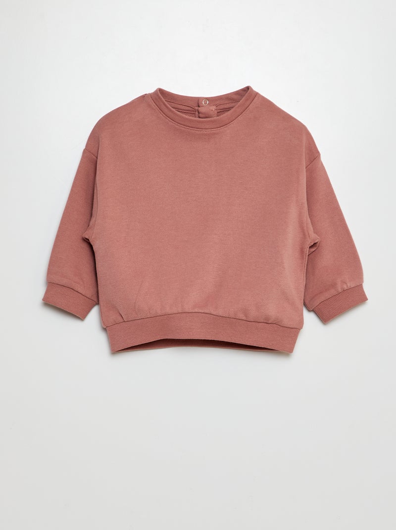 Lot de 2 sweats unis oversizes Rose - Kiabi