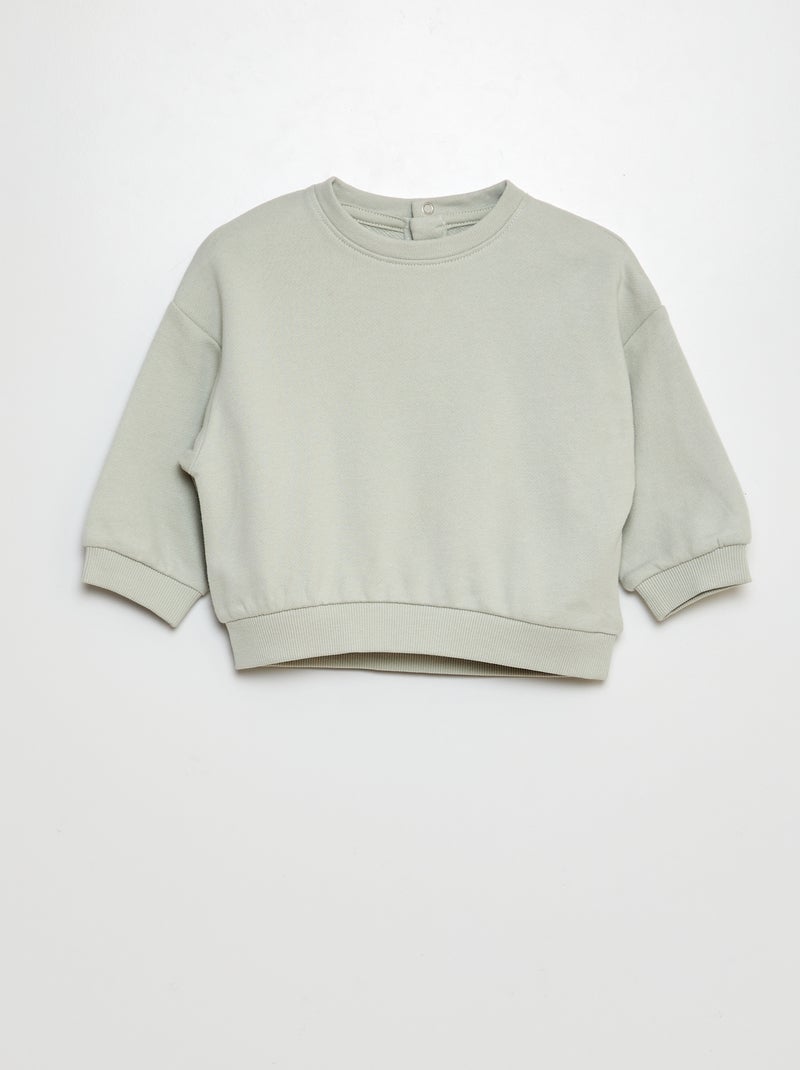 Lot de 2 sweats unis oversizes Vert/marron - Kiabi