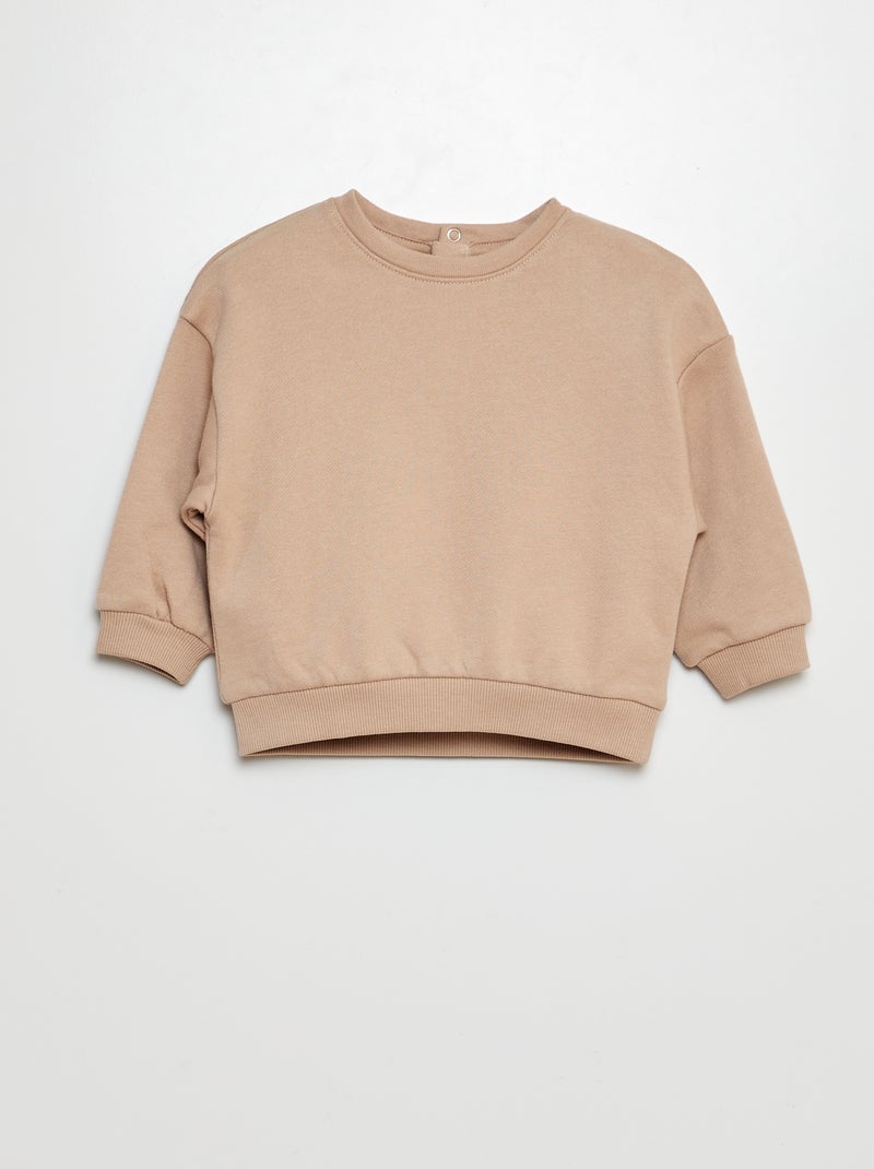 Lot de 2 sweats unis oversizes Vert/marron - Kiabi