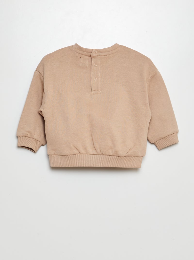 Lot de 2 sweats unis oversizes Vert/marron - Kiabi