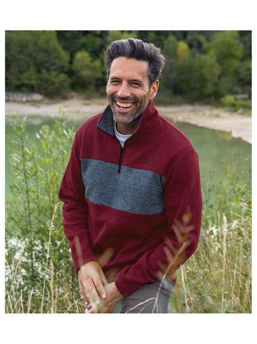 Lot de 2 Sweats Zippés en Molleton Chiné   - ATLAS FOR MEN - Kiabi