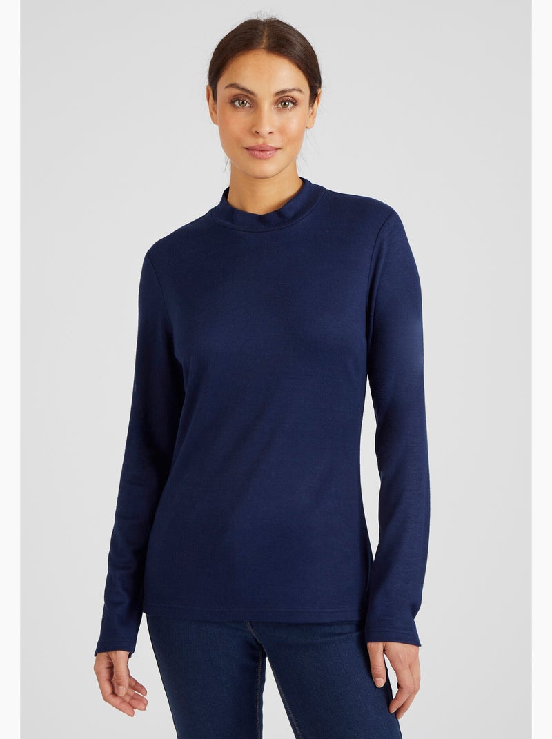 Lot de 2 t-shirt col montant - Damart Bleu - Kiabi