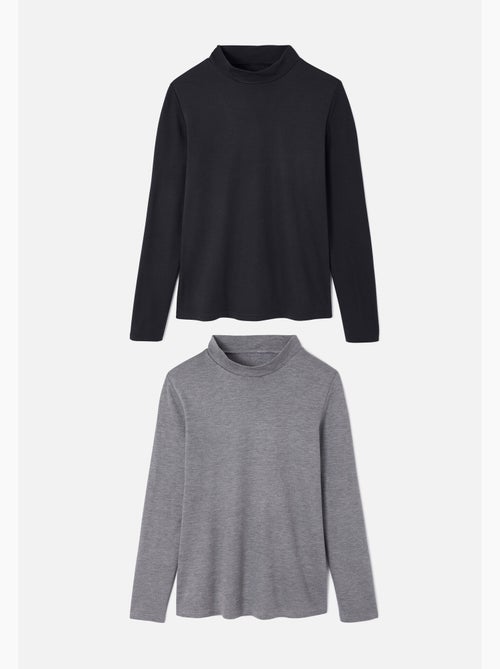 Lot de 2 t-shirt col montant - Damart - Kiabi