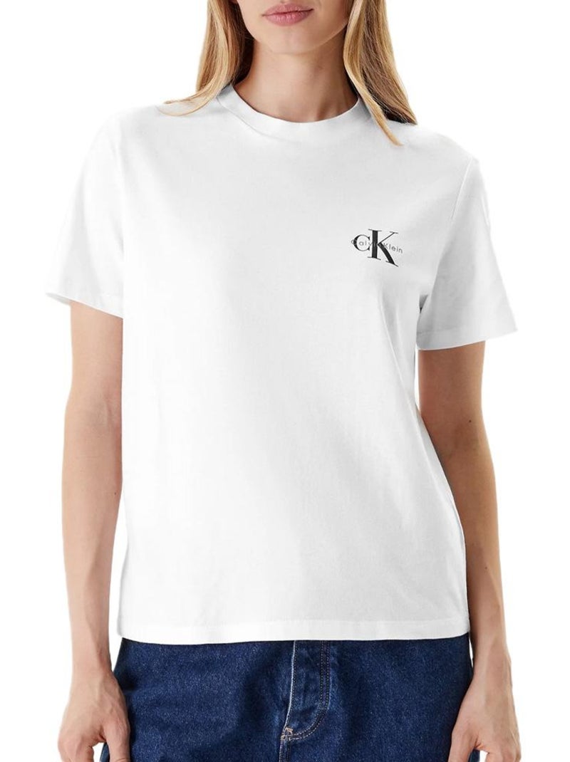 Lot de 2 T-Shirt Femme Calvin Klein Jeans Blanc Noir - Kiabi