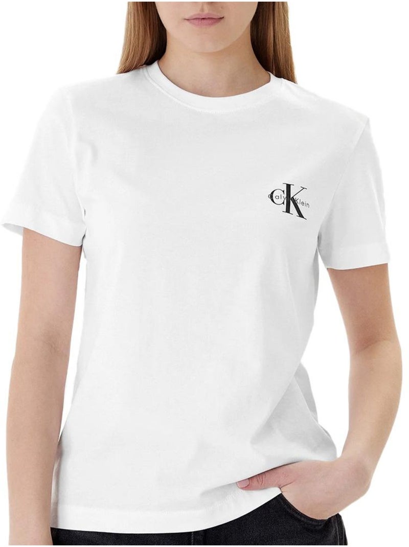 Lot de 2 T-Shirt Femme Calvin Klein Jeans Gris Argenté - Kiabi