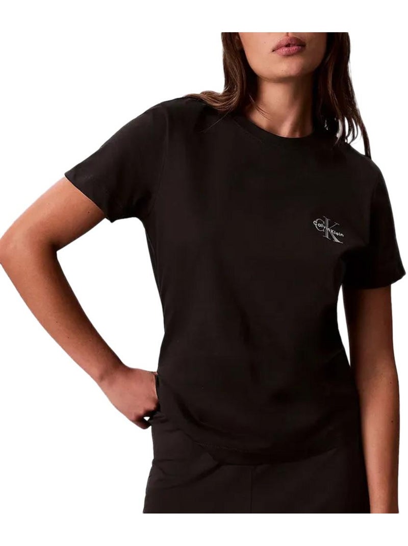 Lot de 2 T-Shirt Femme Calvin Klein Jeans Noir - Kiabi