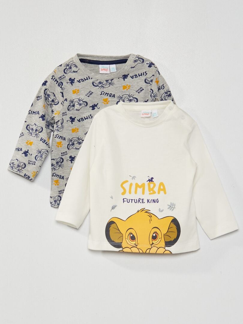 Lot de 2 T-Shirt 'Simba' 'Disney' gris - Kiabi