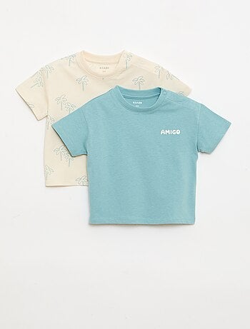 Lot de 2 T-shirts à manches courtes en jersey de coton