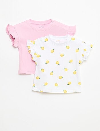 Lot de 2 T-shirts à manches courtes en jersey de coton