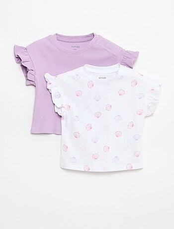 Lot de 2 T-shirts à manches courtes en jersey de coton