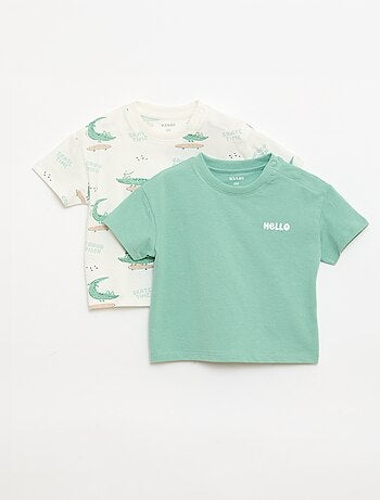 Lot de 2 T-shirts à manches courtes en jersey de coton