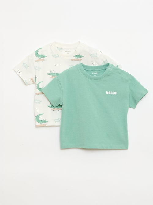 Lot de 2 T-shirts à manches courtes en jersey de coton - Kiabi
