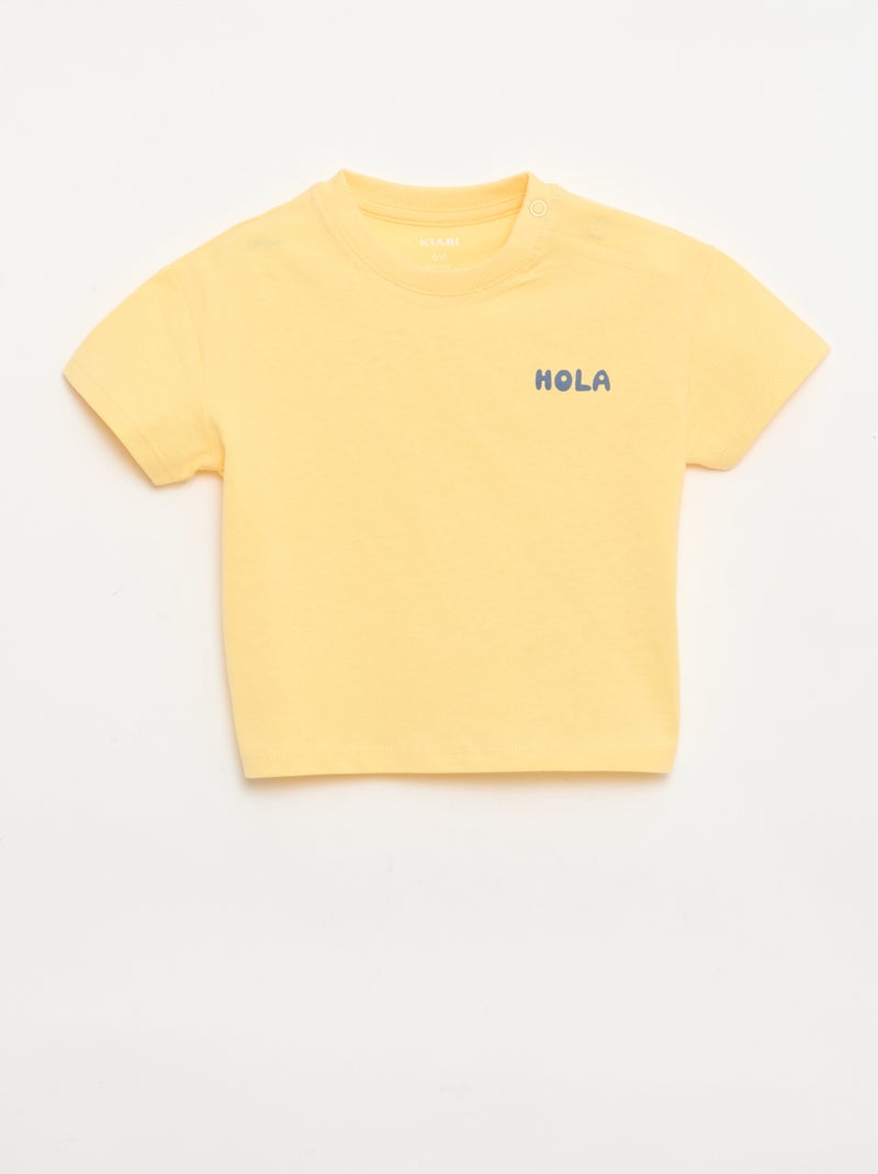 Lot de 2 T-shirts à manches courtes en jersey de coton Blanc - Kiabi