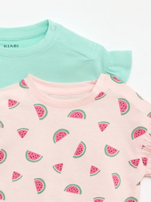 Lot de 2 T-shirts à manches courtes en jersey de coton - Kiabi