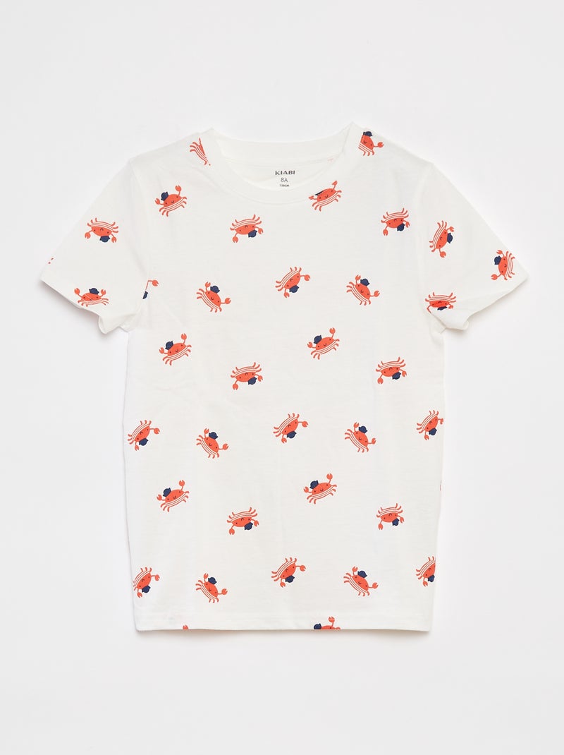 Lot de 2 t-shirts à manches courtes et col rond BLANC - Kiabi