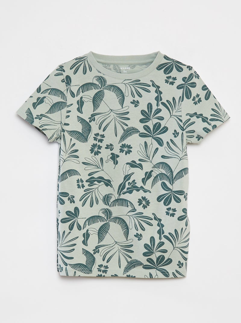 Lot de 2 t-shirts à manches courtes et col rond VERT - Kiabi