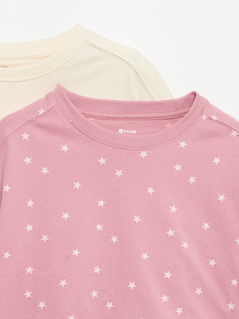 Lot de 2 t-shirts à manches courtes Violet - Kiabi