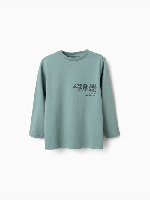 Lot de 2 T-shirts à manches longues avec imprimés - Kiabi Lot de 2 T-shirts à manches longues avec imprimés - Kiabi