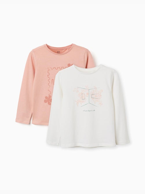 Lot de 2 T-shirts à manches longues avec imprimés de l'art - Kiabi Lot de 2 T-shirts à manches longues avec imprimés de l'art - Kiabi