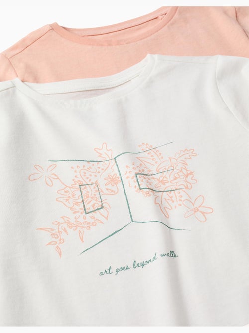 Lot de 2 T-shirts à manches longues avec imprimés de l'art - Kiabi Lot de 2 T-shirts à manches longues avec imprimés de l'art - Kiabi