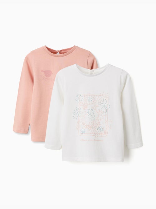 Lot de 2 T-shirts à manches longues avec imprimés de l'art - Kiabi Lot de 2 T-shirts à manches longues avec imprimés de l'art - Kiabi