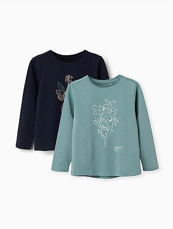 Lot de 2 T-shirts à manches longues avec imprimés de l'art