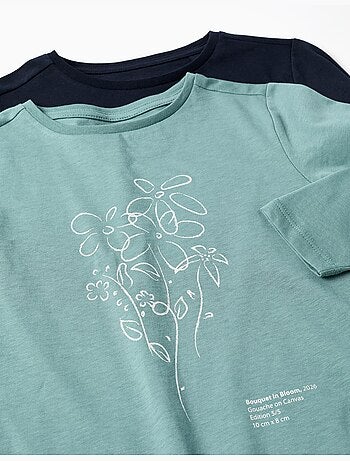 Lot de 2 T-shirts à manches longues avec imprimés de l'art