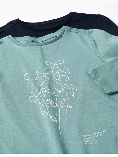 Lot de 2 T-shirts à manches longues avec imprimés de l'art - Kiabi Lot de 2 T-shirts à manches longues avec imprimés de l'art - Kiabi
