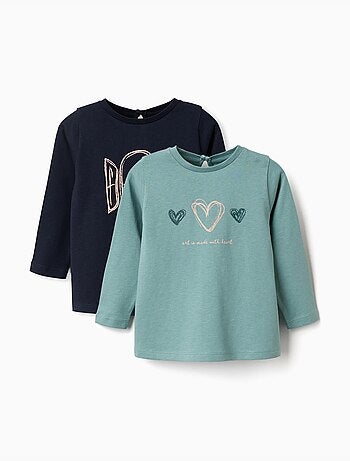Lot de 2 T-shirts à manches longues avec imprimés de l'art