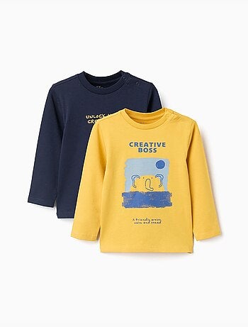 Lot de 2 T-shirts à manches longues avec imprimés