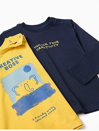 Lot de 2 T-shirts à manches longues avec imprimés