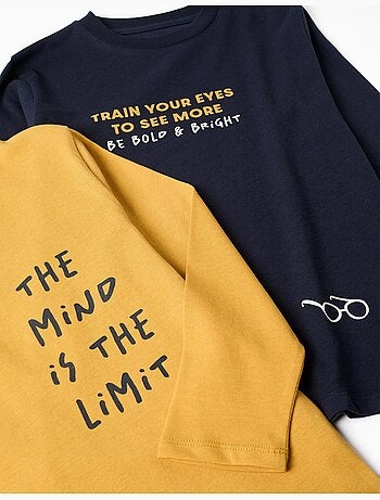 Lot de 2 T-shirts à manches longues avec imprimés