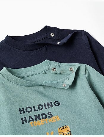 Lot de 2 t-shirts à manches longues avec imprimés