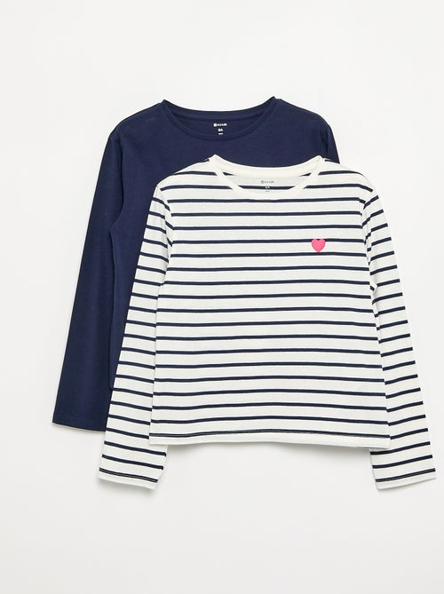 Lot de 2 T-shirts à manches longues - Kiabi