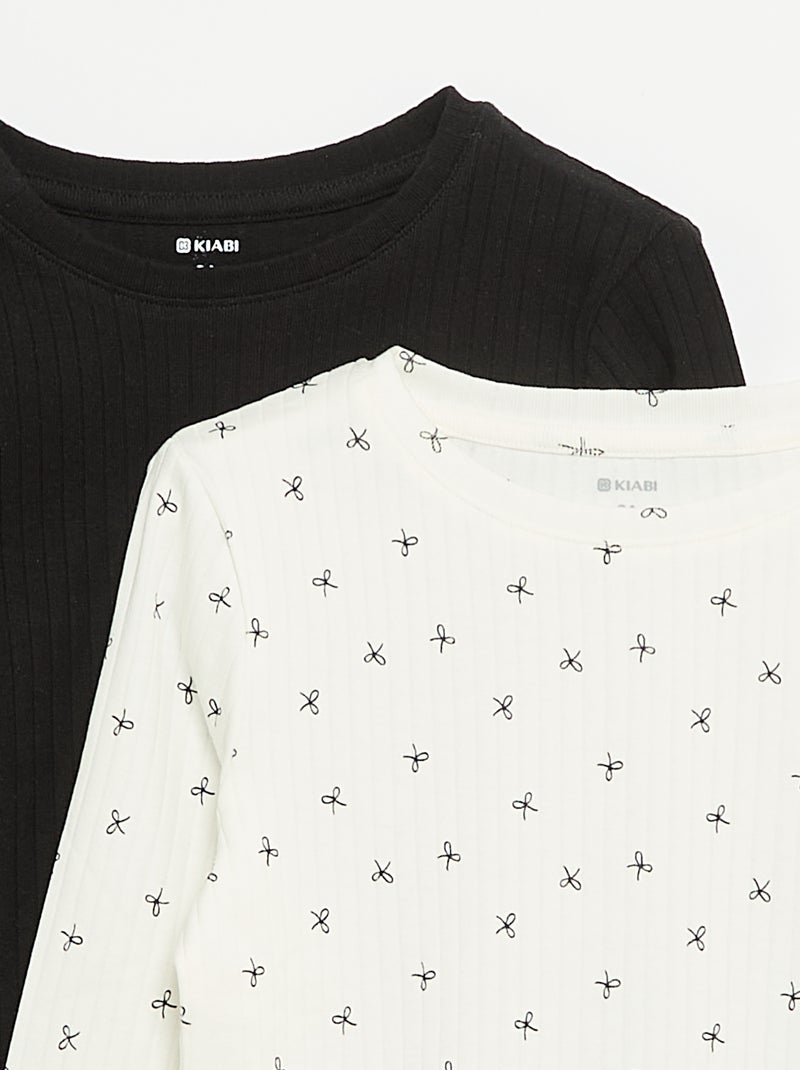 Lot de 2 T-shirts à manches longues Blanc - Kiabi