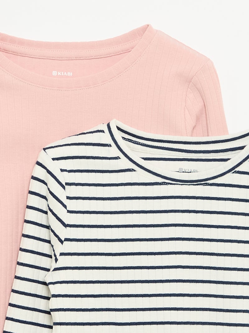 Lot de 2 T-shirts à manches longues Blanc - Kiabi