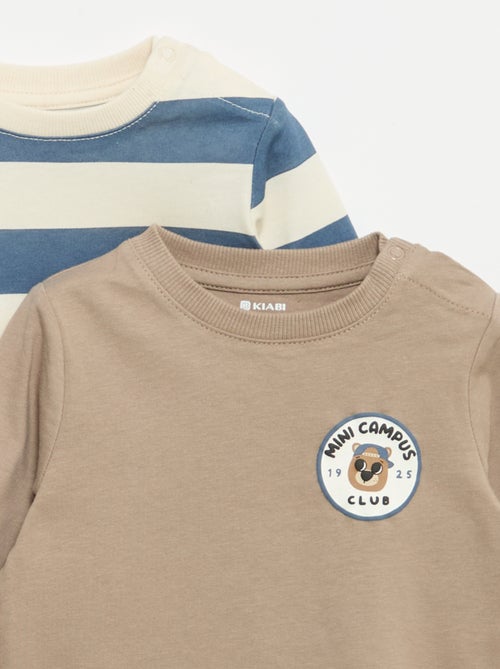 Lot de 2 T-shirts à manches longues - Kiabi Lot de 2 T-shirts à manches longues - Kiabi