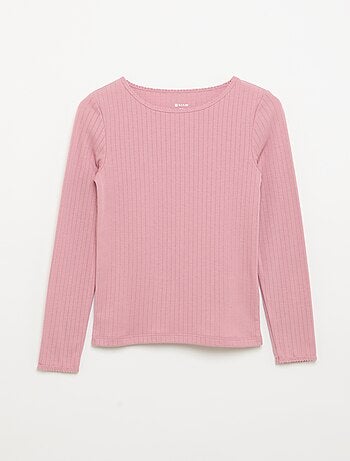 Lot de 2 T-shirts à manches longues en maille fantaisie