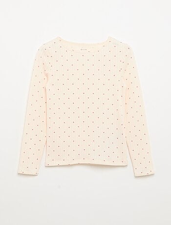 Lot de 2 T-shirts à manches longues en maille fantaisie
