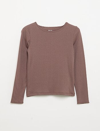 Lot de 2 T-shirts à manches longues en maille fantaisie