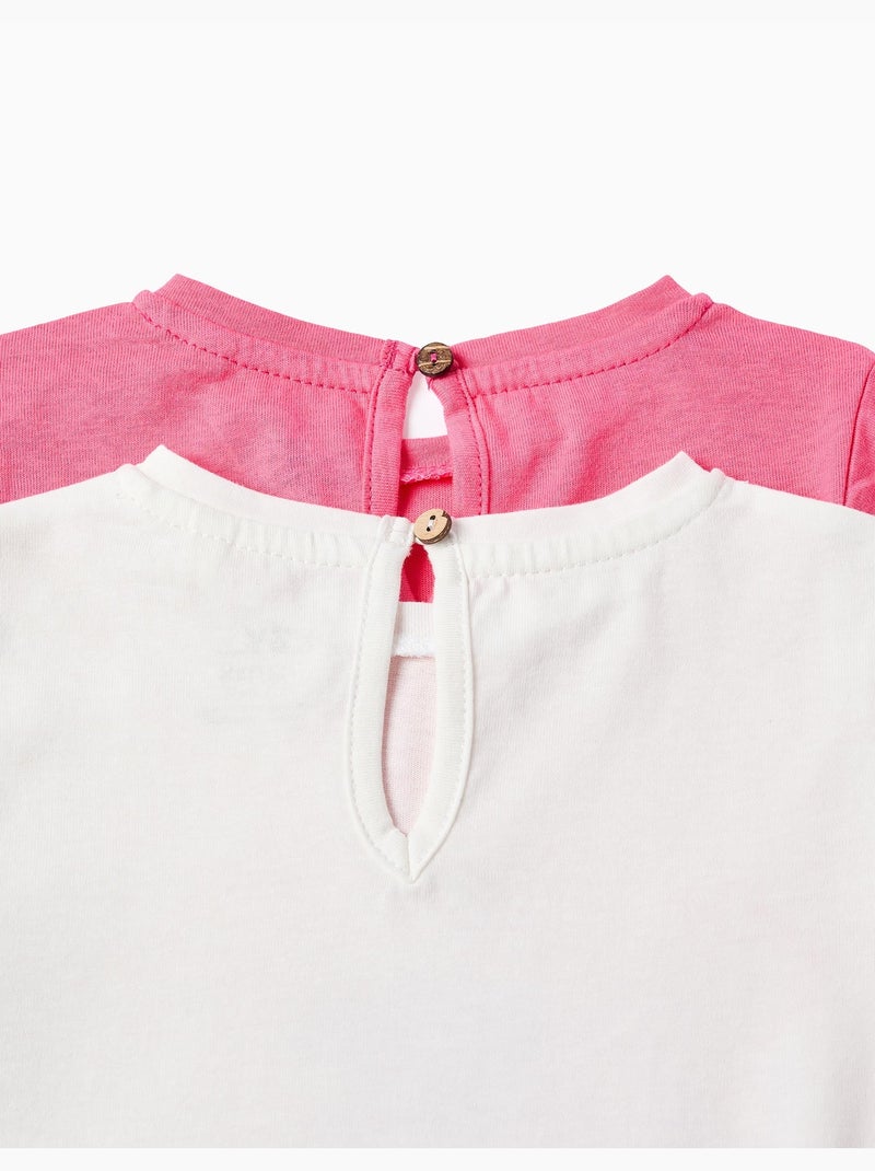 Lot de 2 T-shirts à manches longues et imprimés Blanc - Kiabi