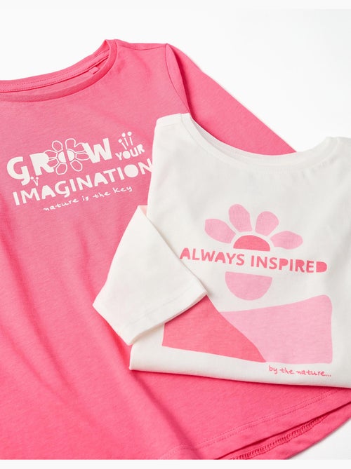 Lot de 2 T-shirts à manches longues et imprimés - Kiabi