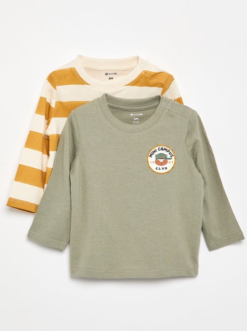 Lot de 2 T-shirts à manches longues - Kiabi Lot de 2 T-shirts à manches longues - Kiabi