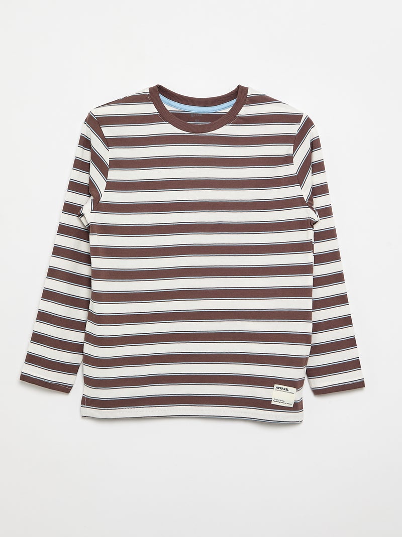 Lot de 2 T-shirts à manches longues Marron - Kiabi