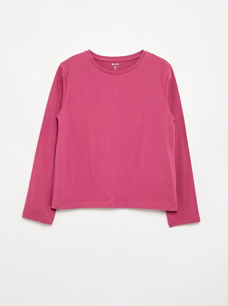 Lot de 2 T-shirts à manches longues Rose - Kiabi